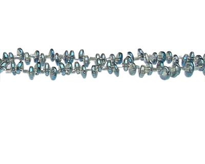 (image for) 6 x 4mm Silver Side-drill Glass Disc Bead, 20" string