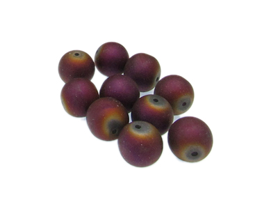 (image for) 12mm Purple Luster Druzy-Style Glass Bead, 10 beads