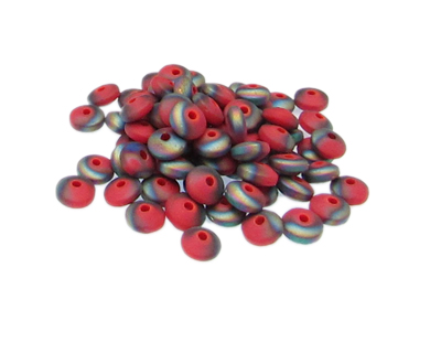 (image for) Approx. 1oz. x 6x4mm Red/Blue Glass Disc Beads