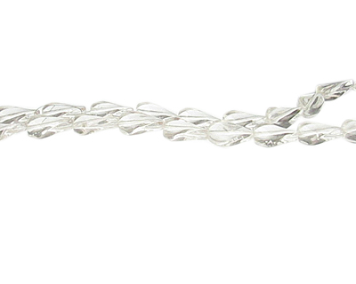 (image for) 14 x 8mm Crystal Twisted Pressed Glass Oval Bead, 12" string