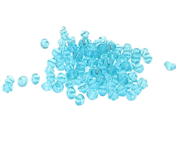(image for) Approx. 1oz. x 4mm Turquoise Faceted Glass Bicone Beads