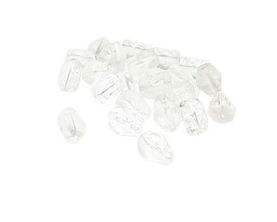(image for) Approx. 1 oz. x 10x8mm Crystal + Milky Glass Skull Beads