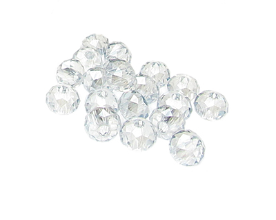 (image for) Approx. 1oz. x 10x8mm Silver AB Finish Glass Rondelle Bead, large hole