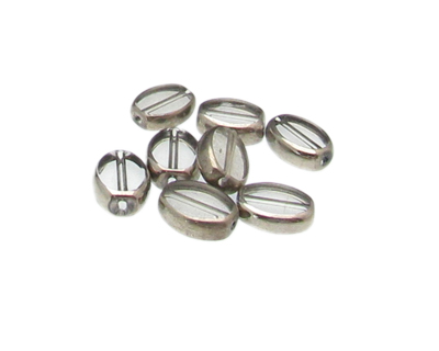 (image for) 12 x 10mm Crystal Vintage-Style Silver Glass Oval Bead, 8 beads