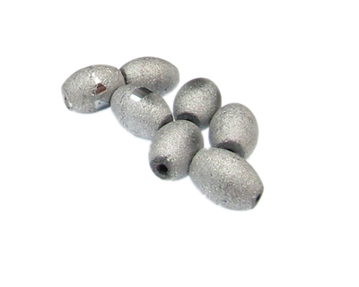 (image for) 14 x 10mm Silver Druzy-Style Glass Oval Bead, 8 beads