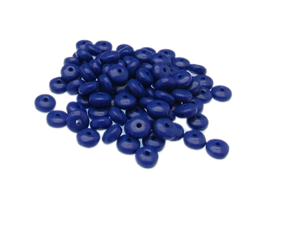 (image for) Approx. 1oz. x 6x4mm Blue Glass Disc Beads