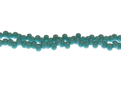 (image for) 6mm Turquoise Side-drill Glass Drop Bead, 24" string