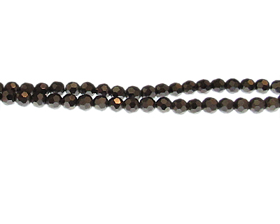 (image for) 6mm Gunmetal Faceted Glass Bead, 12" string