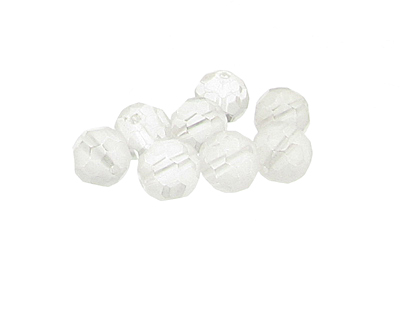 (image for) 12mm Crystal/Matte Faceted Glass Bead, 8 beads