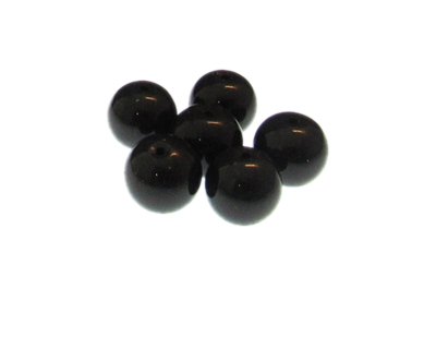(image for) 14mm Black Pressed Glass Bead, 6 beads