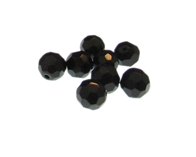 (image for) 10mm Black Faceted Glass Bead, 8 beads