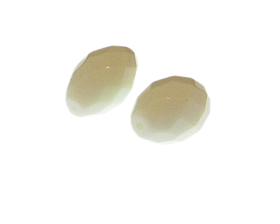 (image for) 30 x 18mm White Faceted Glass Oval Bead, 2 beads
