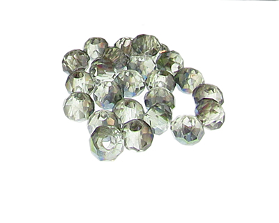 (image for) Approx. 1oz. 10 x 8mm Silver AB Finish Glass Rondelle Beads, large hole
