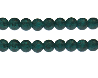 (image for) 10mm Green Crackle Frosted Glass Bead, approx. 17 beads