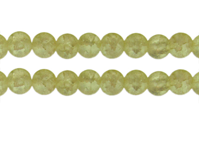 (image for) 10mm Pale Yellow Crackle Frosted Glass Bead, approx. 17 beads