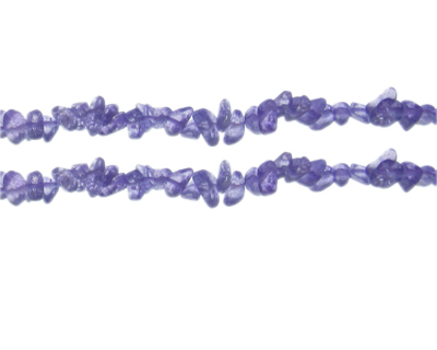 6 - 8mm Purple Dyed Glass Chips, 10.5" string