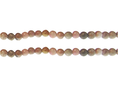6mm Agate Gemstone Bead, approx. 34 beads