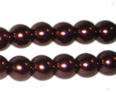 (image for) 10mm Chocolate Glass Pearl Bead, approx. 22 beads