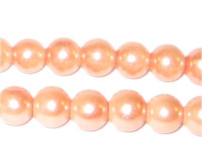 (image for) 10mm Round Apricot Glass Pearl Bead, approx. 22 beads