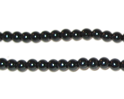 (image for) 4mm Round Black Glass Pearl Bead, approx. 113 beads
