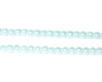 4mm Round Crisp Blue Glass Pearl Bead, approx. 113 beads