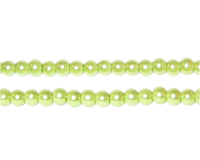 (image for) 4mm Round Apple Green Glass Pearl Bead, approx. 113 beads