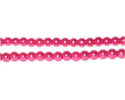 4mm Magenta Glass Pearl Bead, approx. 113 beads
