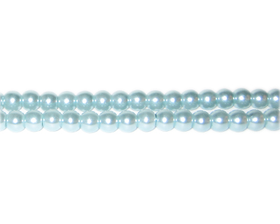 (image for) 4mm Sea Foam Glass Pearl Bead, approx. 113 beads - Click Image to Close