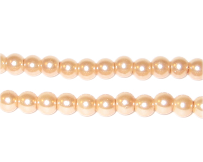 (image for) 6mm Round Apricot Glass Pearl Bead, approx 78 beads