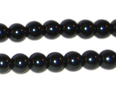 (image for) 8mm Round Black Glass Pearl Bead, approx. 56 beads - Click Image to Close