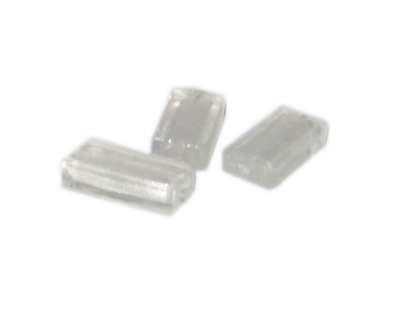 (image for) 26 x 12mm White Foil Rectangle Glass Lampwork Bead, 3 beads - Click Image to Close