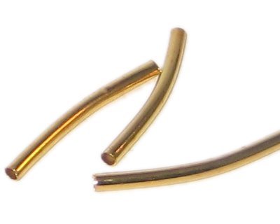 (image for) 25 x 2.5mm Gold Brass Curved Tube - approx. 30 tubes