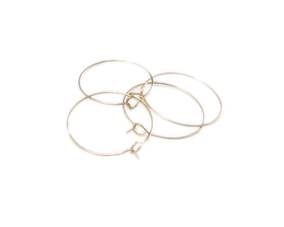 (image for) 24mm Round Gold Metal Earring Hoop, 10 hoops - Click Image to Close