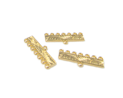 (image for) 28 x 10mm Gold Metal 7-hole w/Loop Connector, 6 connectors - Click Image to Close