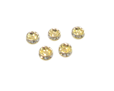 8mm Gold Metal Rhinestone Spacer Bead, 10 beads 8mm Gold Metal Rhinestone Spacer Bead, 10 beads