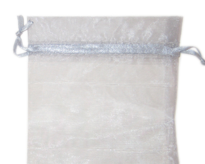 3.5 x 4.75" Silver Organza Gift Bag - 3 bags