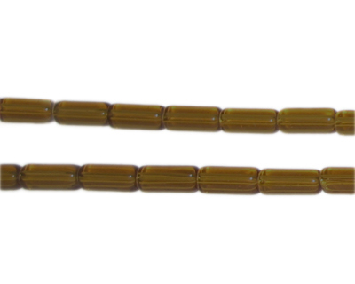 (image for) 8 x 4mm Dark Brown Pressed Glass Tube Bead, 12" string
