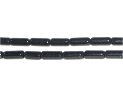 8 x 4mm Black Pressed Glass Tube Bead, 12" string 8 x 4mm Black Pressed Glass Tube Bead, 12" string