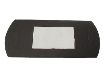 (image for) 155 x 80mm Black Pillow Box + Window, 5 boxes