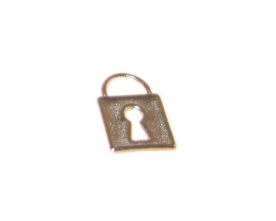 (image for) 10 x 16mm Silver Lock Metal Charm - 4 charms