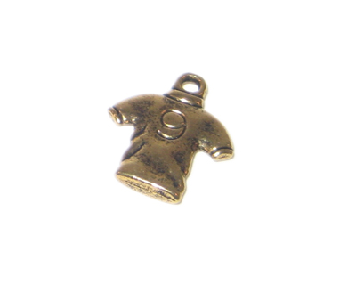(image for) 14 x 18mm Antique Gold Soccer T-Shirt Charm - 4 charms