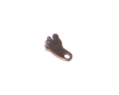 (image for) 8 x 12mm Copper Footprint Metal Charm - 6 charms