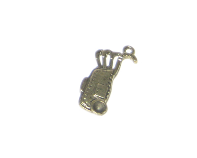 (image for) 10 x 24mm Bronze Golf Bag Charm - 4 charms, fits 3mm rhinestone