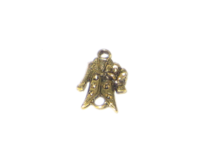 12 x 18mm Antique Gold Coat Charm - 4 charms