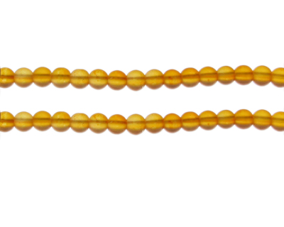 6mm Orange Semi-Matte Glass Bead, approx. 44 beads