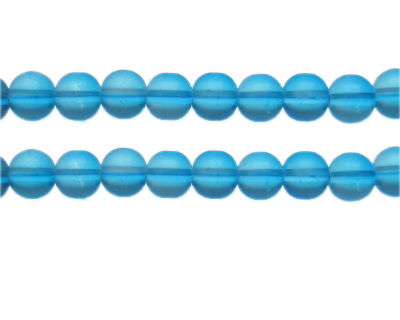 (image for) 10mm Turquoise Semi-Matte Glass Bead, approx. 17 beads
