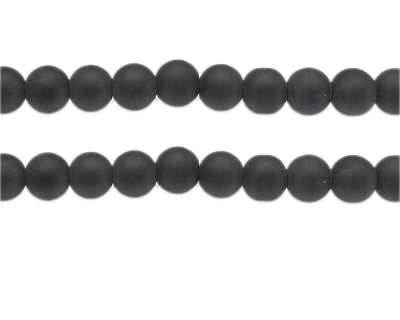 (image for) 10mm Black Semi-Matte Glass Bead, approx. 17 beads - Click Image to Close