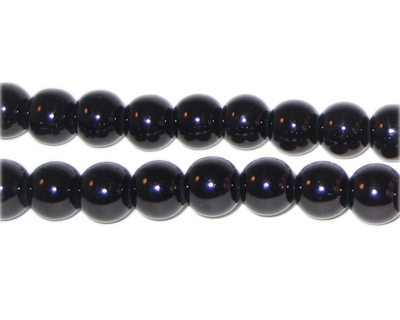 (image for) 10mm Black Team and School Glass Bead, approx. 22 beads