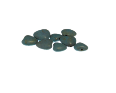 14mm Dyed Turquoise Heart Bead, 8 beads