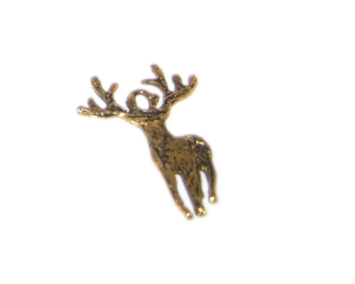 (image for) 20 x 28mm Gold Reindeer Metal Charm / Pendant - Click Image to Close